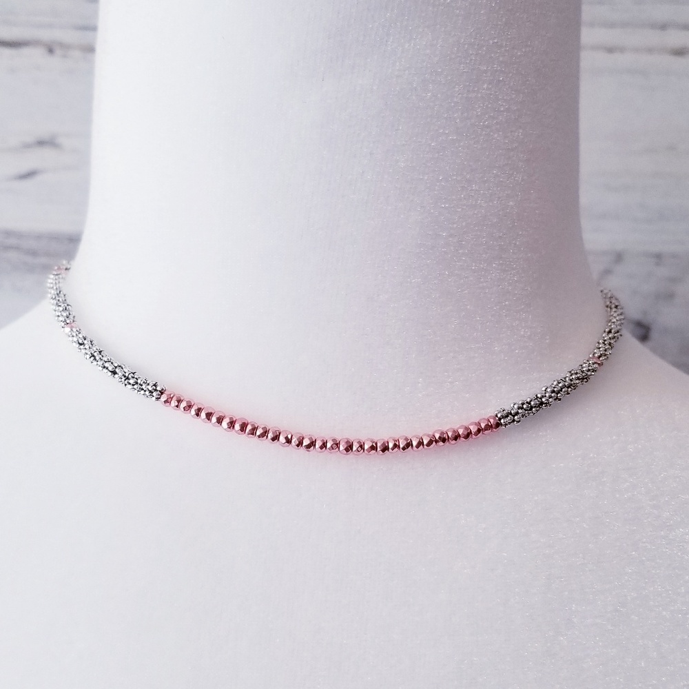 Rose Gold Choker Necklace on a Toggle Clasp